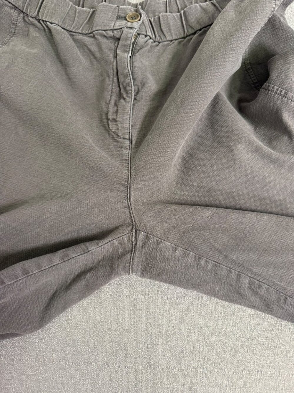 Eileen Fisher Cotton Hemp Stretch Lantern Pant Easy Fit Ankle Length Grove Large - Picture 14 of 16
